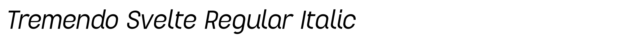 Tremendo Svelte Regular Italic image